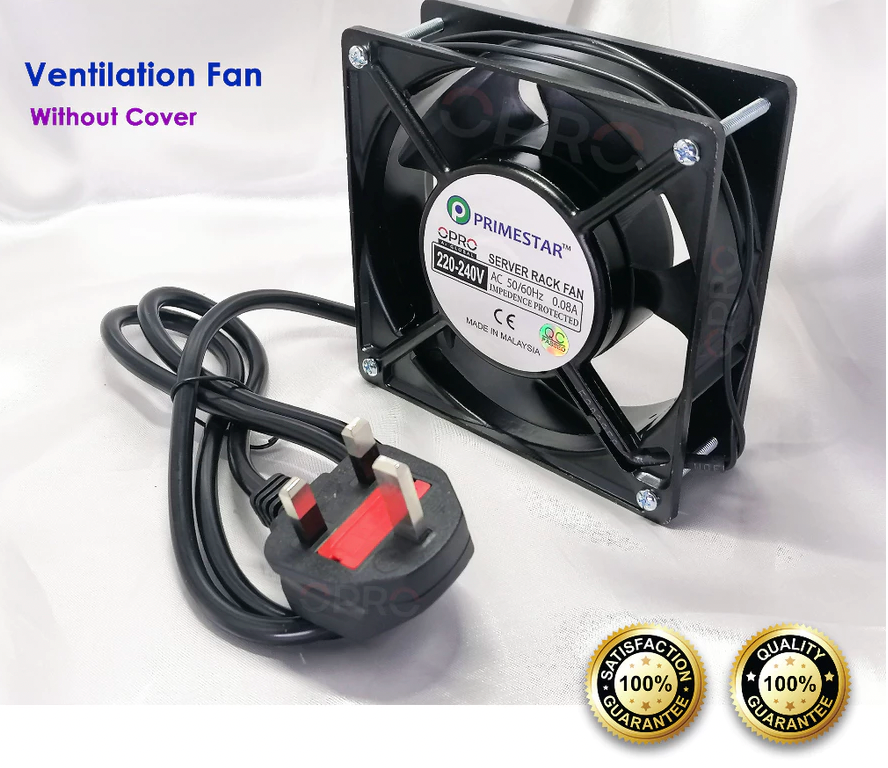 Primestar™ Sirim Solid Ventilation Fan/ Cooling Fan/ Cooling Blower / Server Fan For Server Rack & Wall Mount Rack 12cm