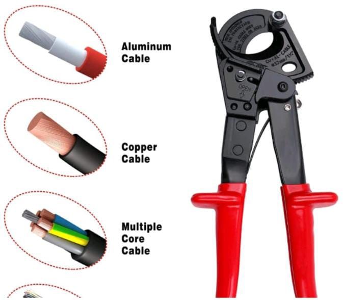 MKR 240/400mm ratchet cable cutter plier HS 520A
