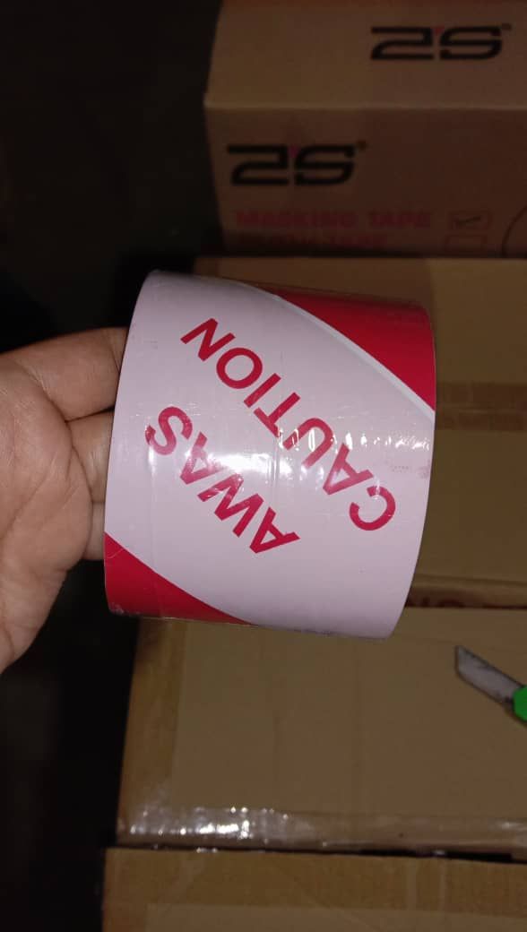 Awas Caution Tape 72mm x 50m Red White