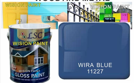 LSC WIRA BLUE 11227 ( 5L ) LSC HIGH GLOSS PAINT HEAVY DUTY PRODUCT WOOD AND METAL PAINT EXTERIOR & INTERIOR