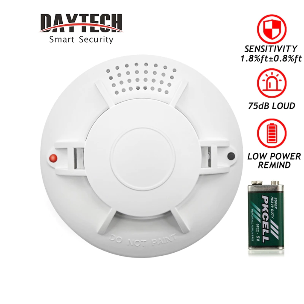 Daytech Smoke Detector Fire Detector Smoke Sensor Alarm Come with Battery SM12