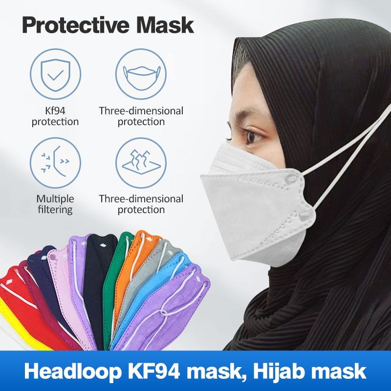 Face Mask KF94 Black Headloop 50 pcs