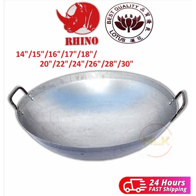 DOUBLE HANDLE DEEP SHAPE STEEL CALDRON WOK