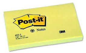 3M Post-it Notes Yellow 655 76mm x 127mm /3M /Post-It Notes /Yellow Post-It Notes /3M Post-It
