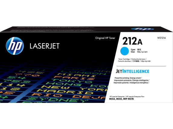 HP 212A Cyan Original LaserJet Toner Cartridge - 4,500 Page yield - W2121A