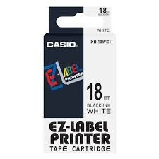 Casio EZ-Label Printer Tape Cartridge Black On White 18mm / Casio / Label Printer Tape Cartridge / Tape Cartridge / Black On White / SIZE 18mm