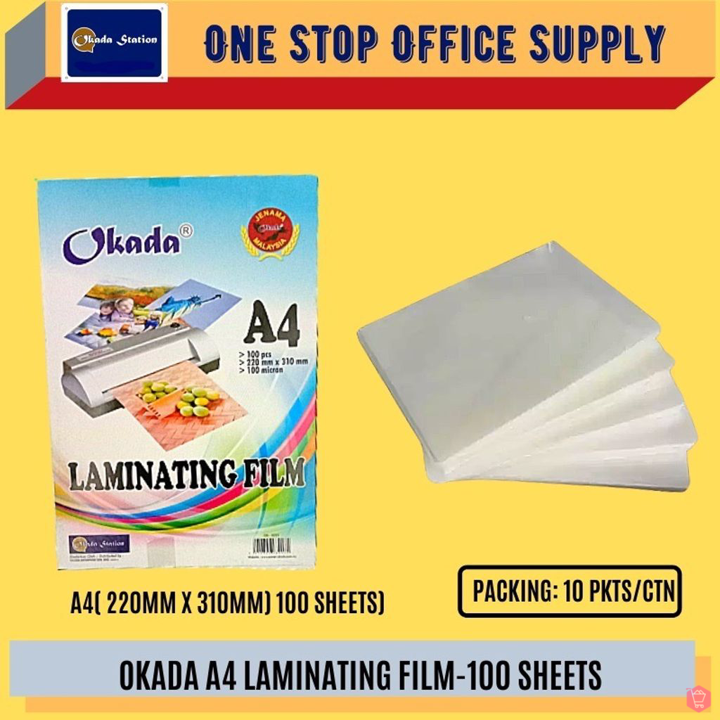 A4 LAMINATING FILM / LAMINATING PLASTIC / A4 / 220MM X 307MM / 100 MICRON / PLASTIK LAMINATE