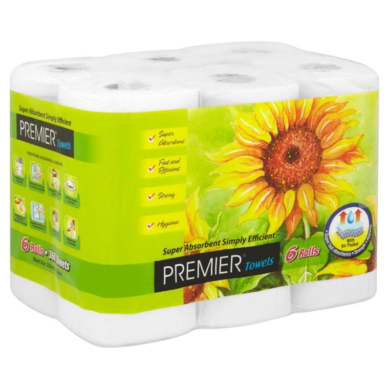 PREMIER KITCHEN TOWELS 6 ROLLS