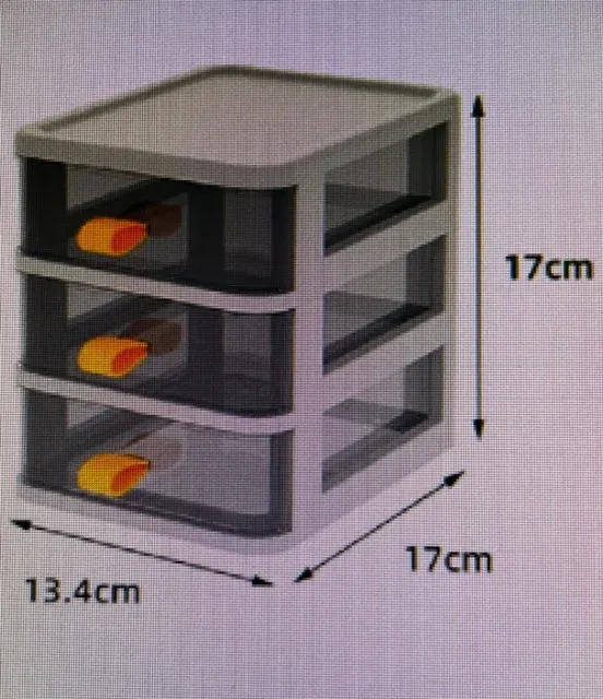 3 Mini Drawer Storage Box (17cm x 17cm x 13.4cm)