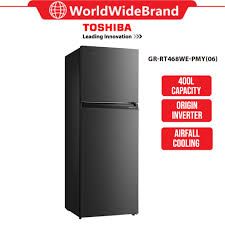 Toshiba GR-RT468WE-PMY(06) 400L 2 Doors Inverter Refrigerator : W595mm X D695mm X H1724mm