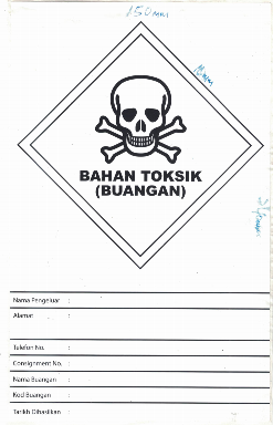 PELEKAT TOXIC_Material: PP Pearlized_Water Proof & UV Protection 3M H.I.P Non-Reflecting Sticker Schedule Waste(SW) / Size:W210mm x L297mm (A4)