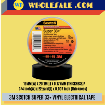 3M SCOTCH SUPER 33+ VINYL ELECTRICAL TAPE (BLACK)