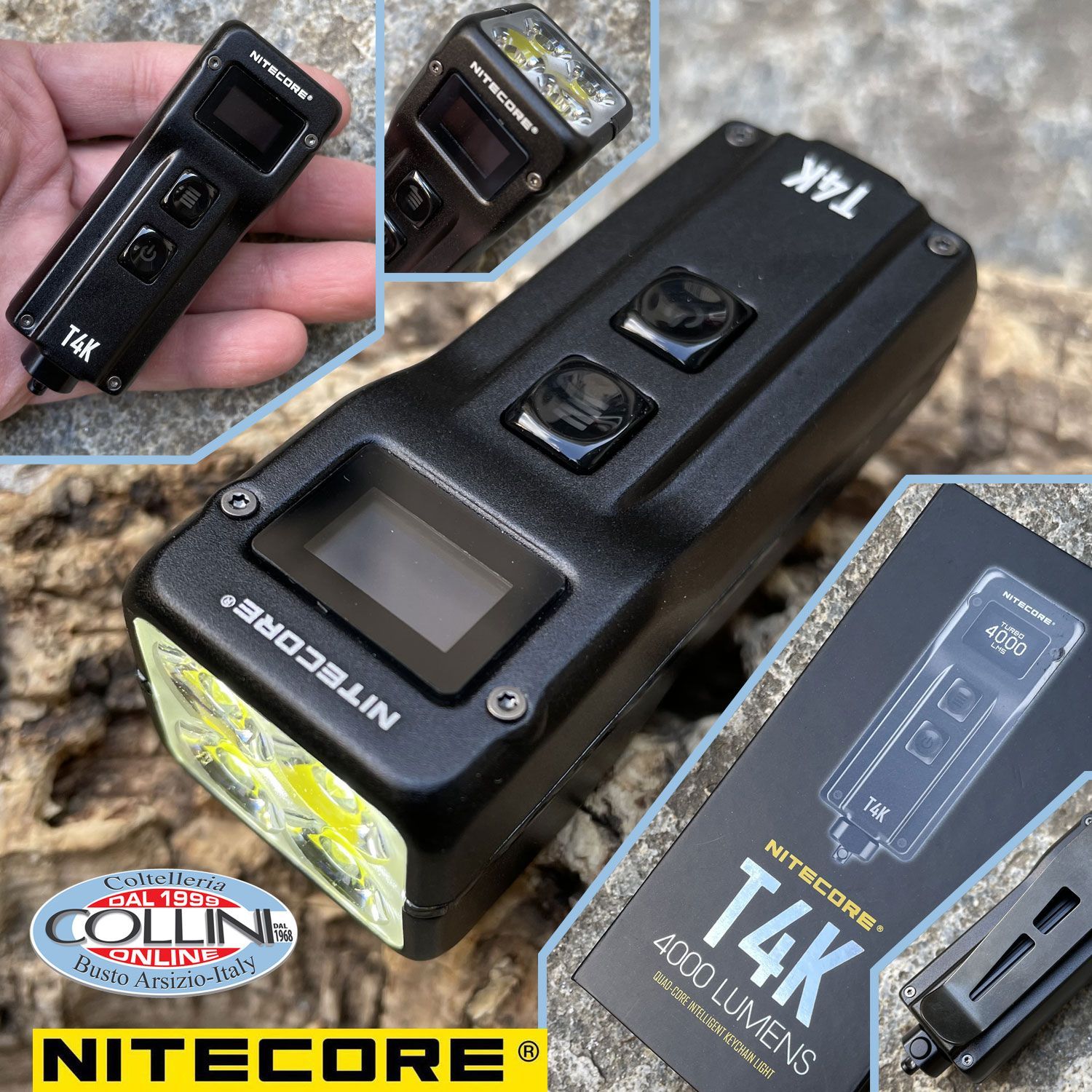 NITECORE T4K 4000 Lumens Portable Keychain Flashlight, 4 LEDs Super Bright Light, Built-in Battery Using USB-C Charging