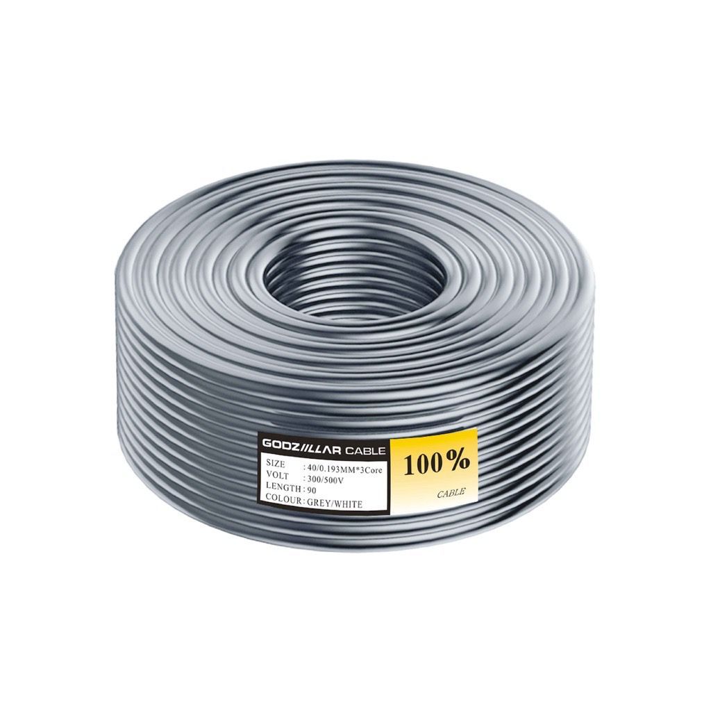 Genuine Malaysia - Godziillar 3 Core Flexible Cable Wire Wayar Kabel 40/0.193 (1roll-90 mtr)