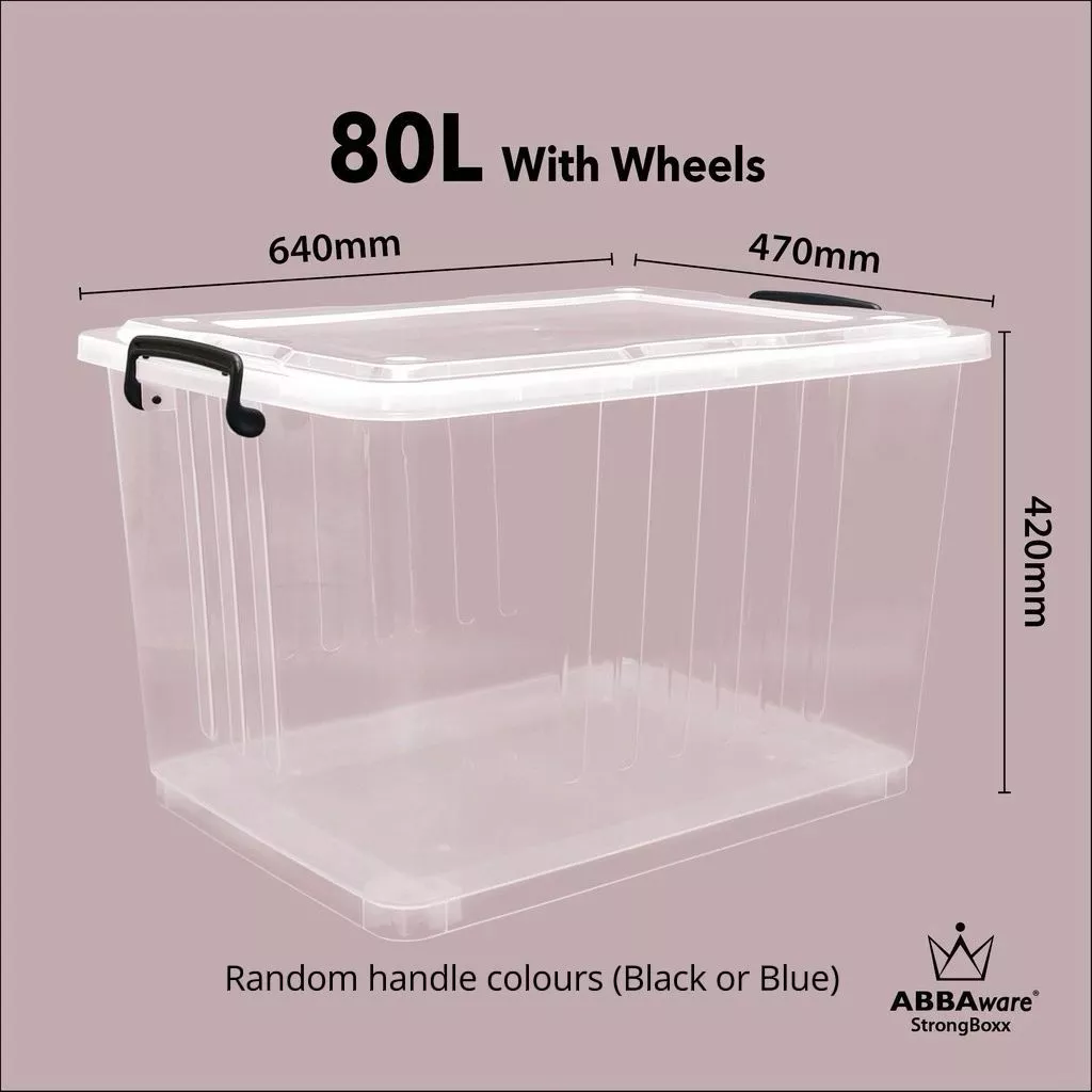 Abbaware Clear Storage Box Transparent 80L
