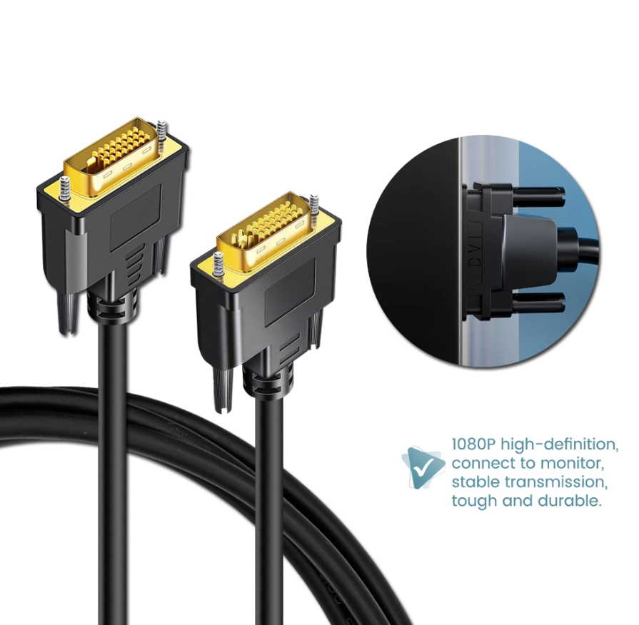 DVI MALE TO MALE 24+1 / 24+5 HIGH-DEFINITION VIDEO CABLE BLACK