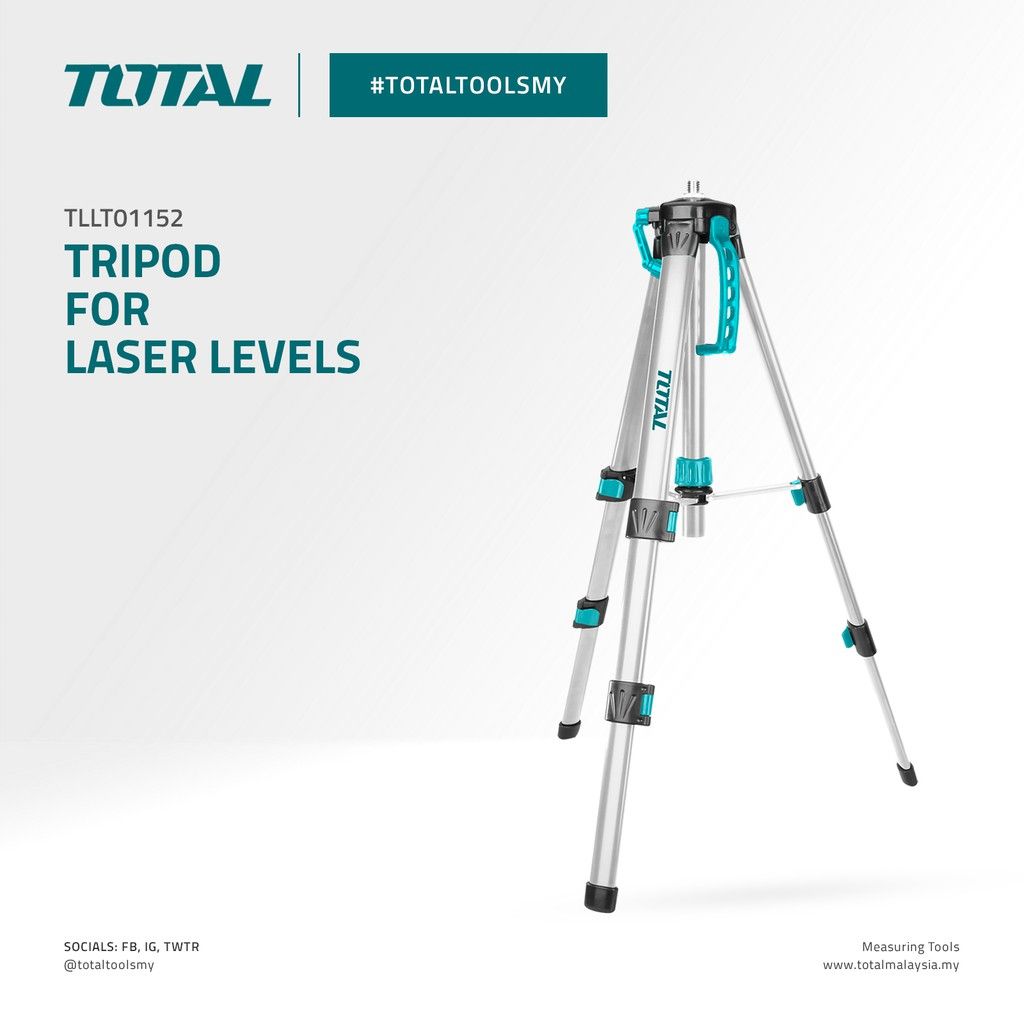 TOTAL TRIPOD FOR LASER LEVELS SUITABLE FOR SELF LEVELING LINE LASER TLL305205 & TLL156506 TLLT01152