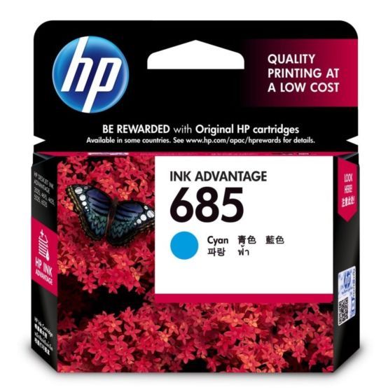 HP 685 Original Ink Advantage Cartridge CZ122AA Cyan