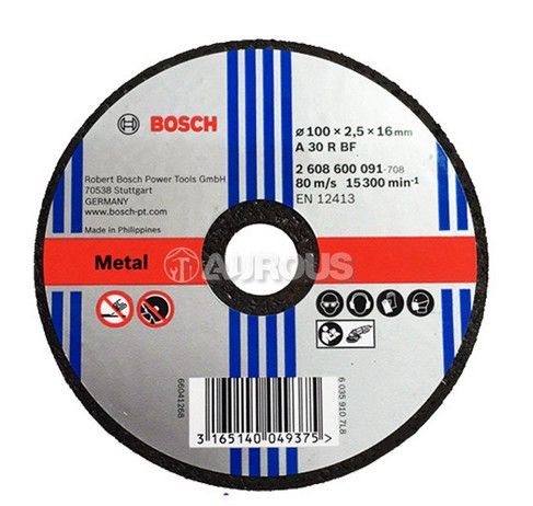 BOSCH 2608600091 CUTTING DISC 4" 105 X 2.5 X 16MM METAL