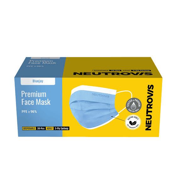 Neutrovis Adult 3ply Medical Face Mask 1Box (50's) 71821 3 ply Blue Y-HK-71258-KK