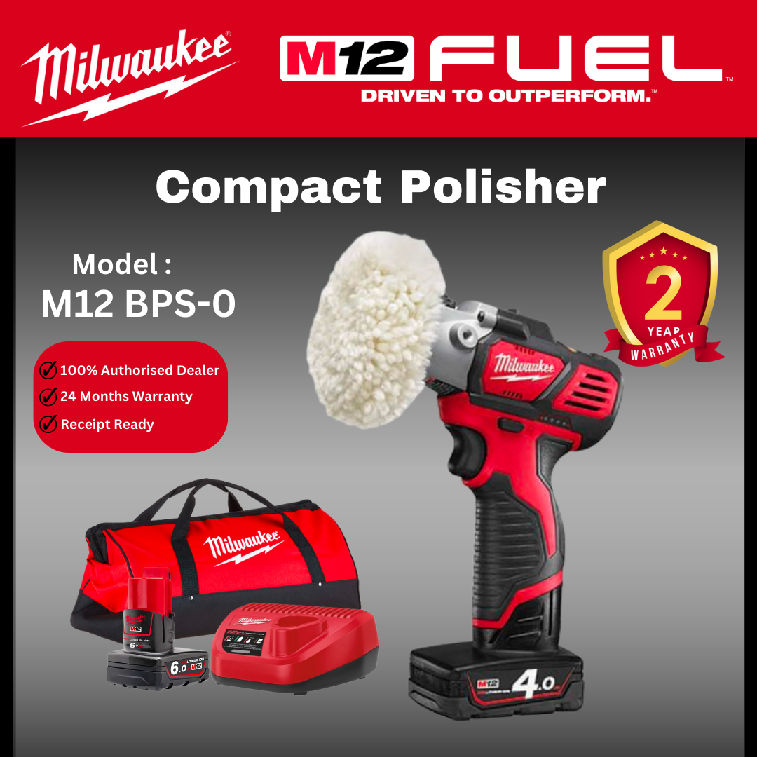 MILWAUKEE M12 Compact Polisher / MILWAUKEE POLISH / Sanders & Polishers / POLISH MACHINE / M12 BPS-0