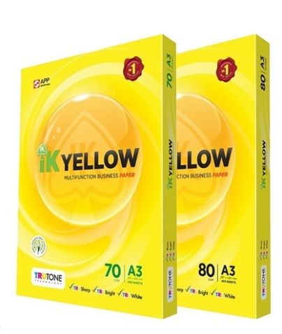 IK YELLOW COPIER 80GSM A3 500/PKT 297 x 420MM
