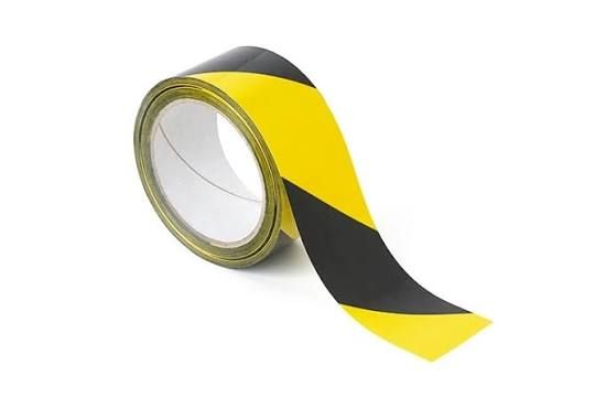 Black & Yellow Floor Hazard Warning Tape / Marking Tape 48mm x 33m