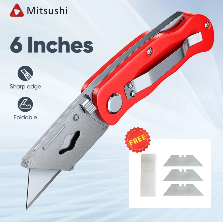 MITSUSHI FOLDING UTILITY KNIFE RETRACTABLE MINI POCKET