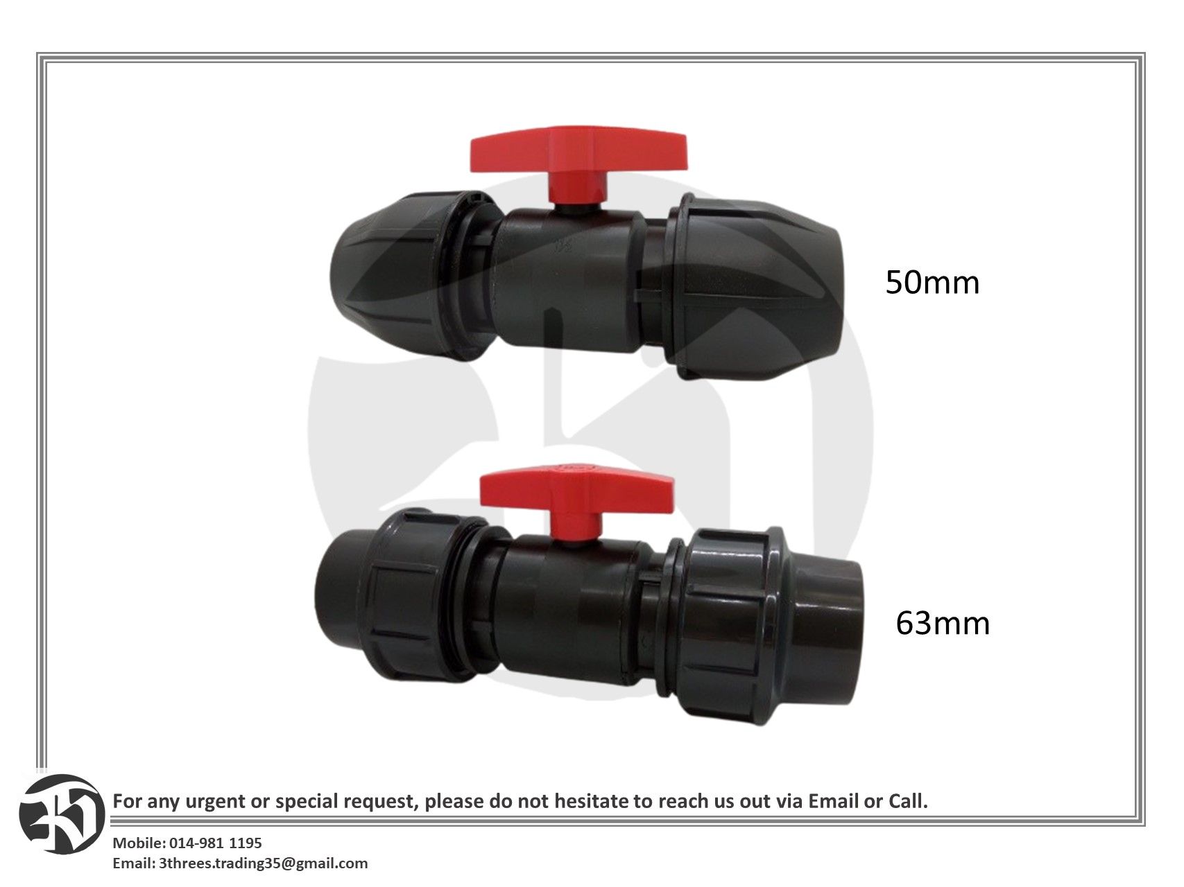 HDPE Poly Compact Ball Valve (50mm/63mm)