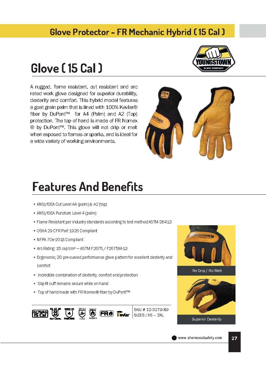 YOUNGSTOWN GLOVE PROTECTOR - FR MECHANIC HYBRID (15 Cal)