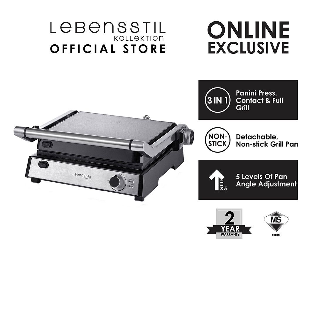 *Lebensstil Kollektion 3-In-1 Electric Table Grill LKTG-1001X