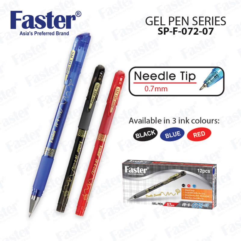 FASTER GEL PEN RED 0.7 (60PCS/DRUM)