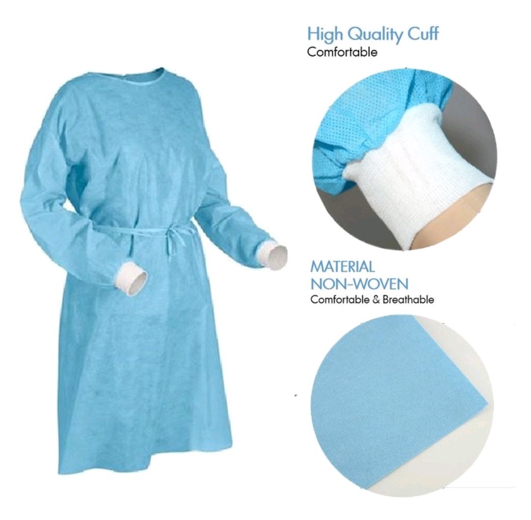 NA PPE Non Woven Isolation/Surgical Gown Breathable PPE Suit Individual Packing (42gsm)