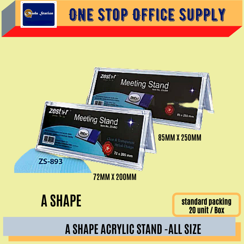 Stand A Shape Acrylic Card Stand -ALL SIZE / A SHAPE / Card Stand / A Shape Acrylic Card Stand