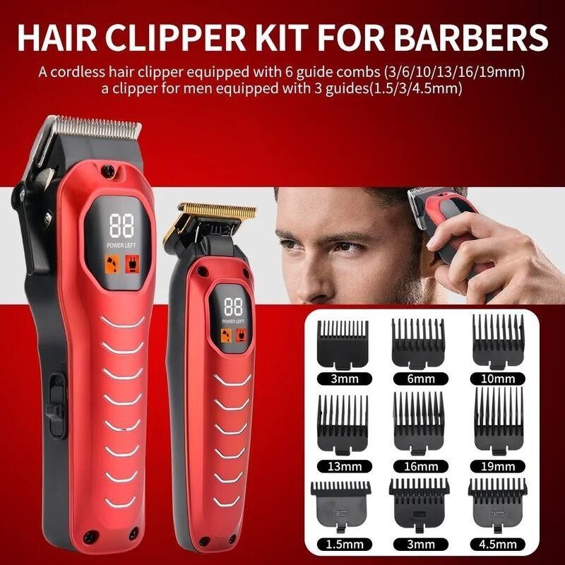 geemy Hair trimmer 2in1 set with display and type c charging system