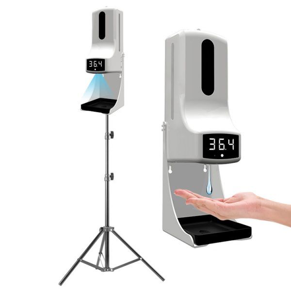 K9 2IN1 Hand Free Thermometer with Auto Dispenser with metal stand