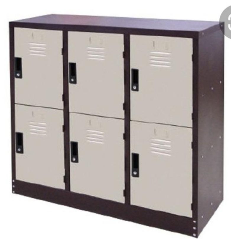 Cabinet steel locker 6 compartment, model OF- S128/AS W1143*D457*H915, beige/brown colour