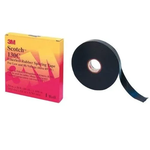 3M 130C Linerless Rubber Splicing Tape (19mm X 9.1m) Black 80610833404 2286030