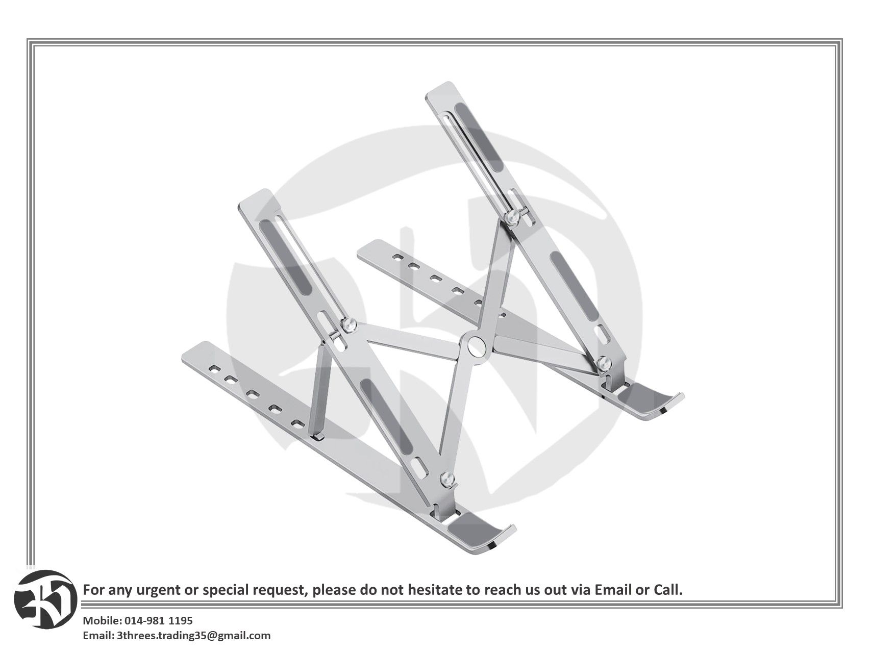 Ergonomic Aluminium Alloy Foldable Laptop Stand