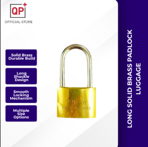 LONG PADLOCK SOLID BRASS PADLOCK LUGGAGE LOCK 38MM /50MM l MANGGA KUNCI l 挂锁-38 MM