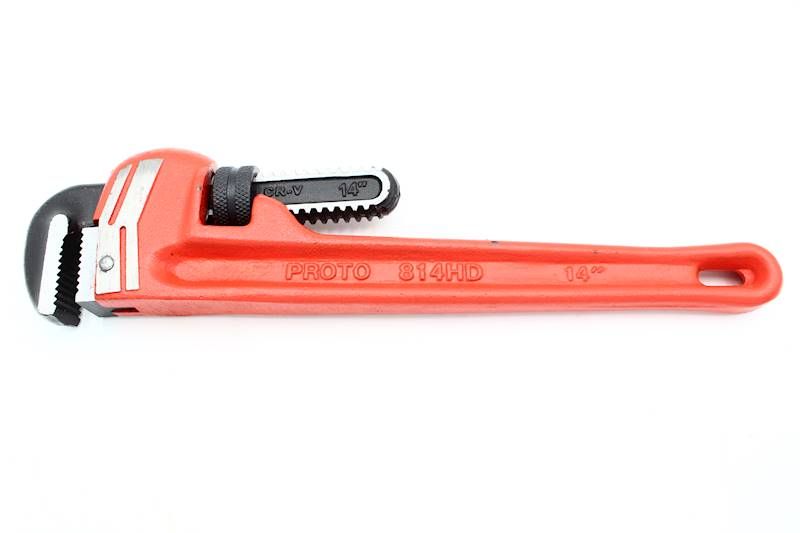 Proto *Proto J814HD Proto Heavy-Duty Cast Iron Pipe Wrench Red, 14"