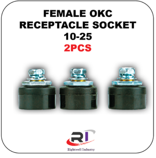 RIGHTWELL WELDING OKC FEMALE RECEPTACLE 10-25 9.7MM SOCKET 2PCS