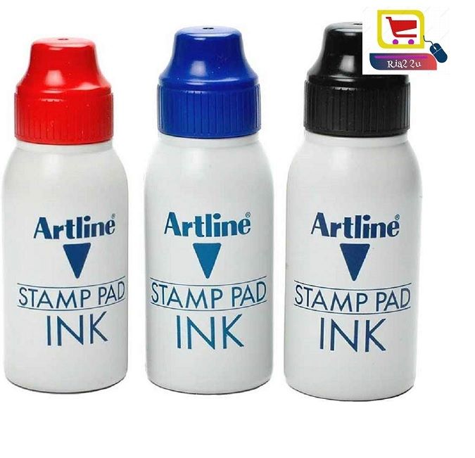 Artline Stamp Pad Ink Refill 50cc ESA-2N RTSB (, Blue, Black, Red,)