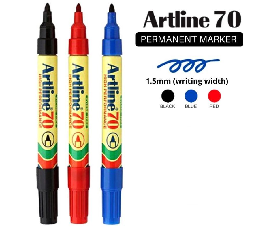 ARTLINE MARKER 70 BLUE/BLACK/RED 12PCS/BOX