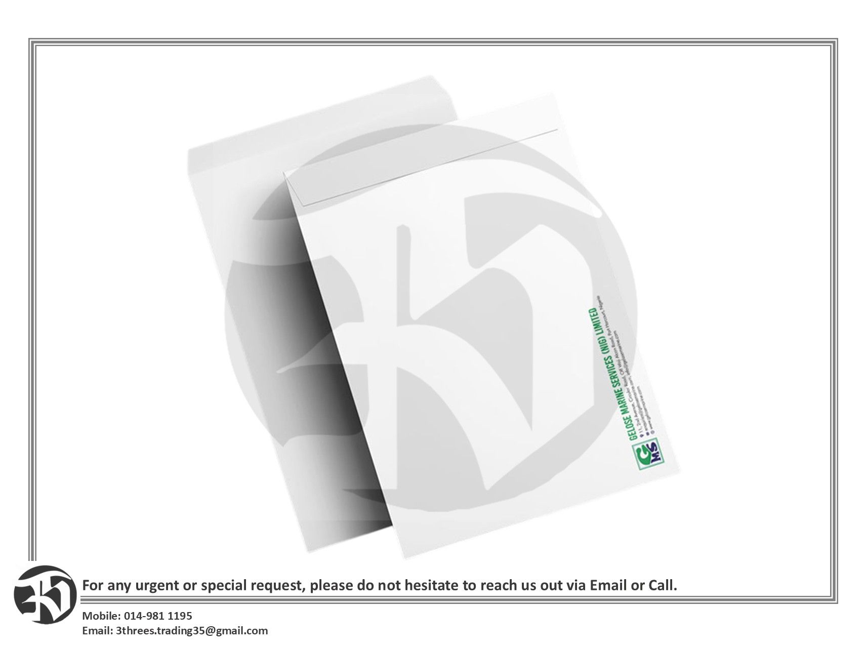 Custom Envelope 6.375" x 9.5" (A5) & 9" x 12.75" (A4)