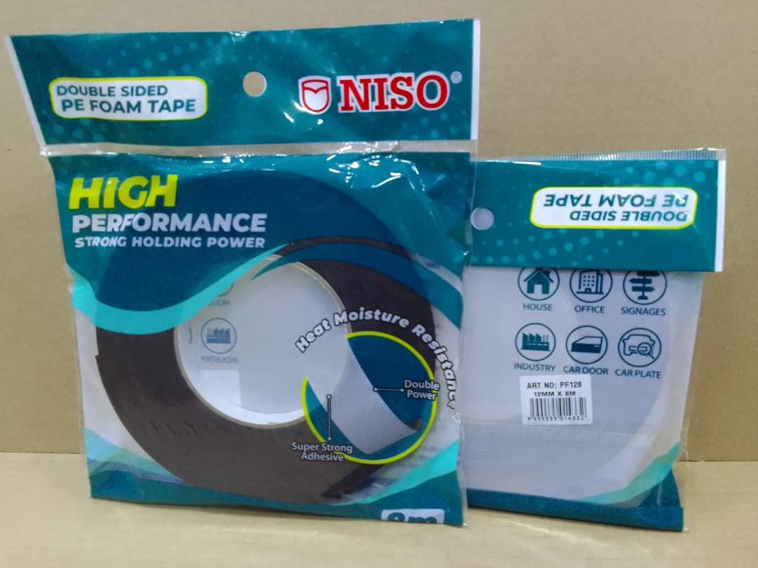 NISO PF128 PE Foam Tape, 12mm x 8m