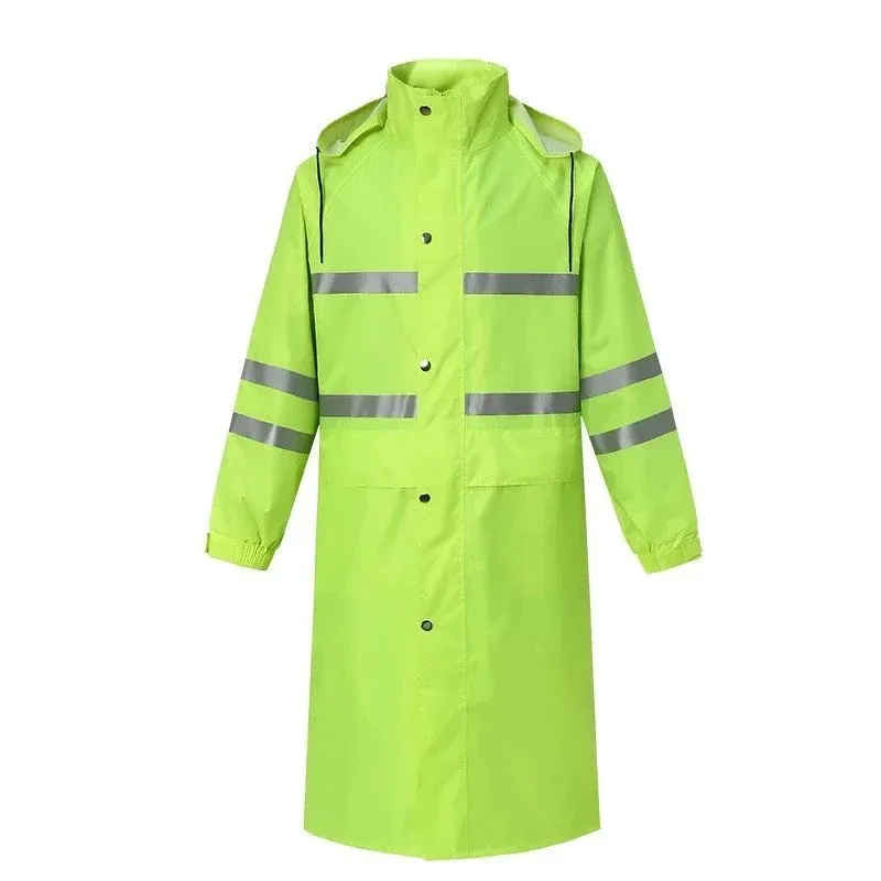 Safety Long Raincoat Waterproof Thick Nylon Rain