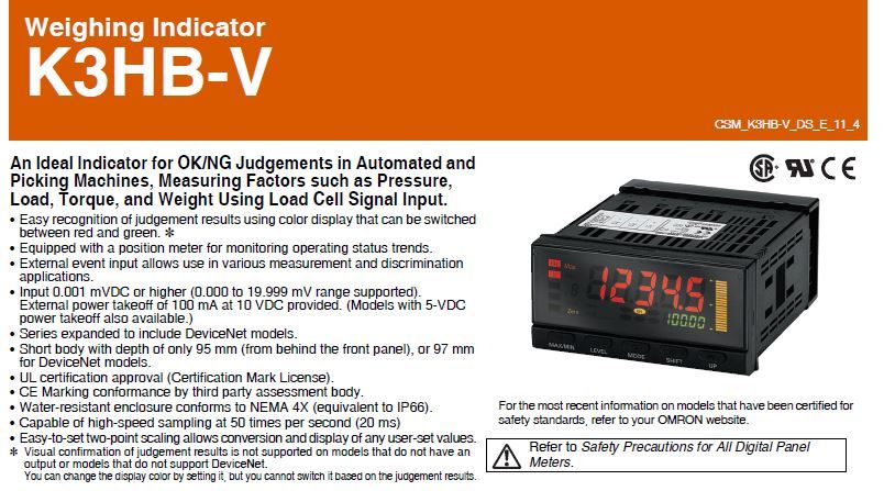 OMRON K3HB-V Weighing Meter