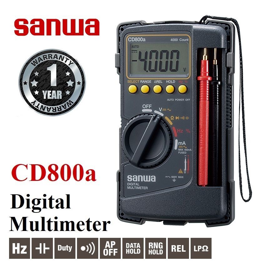 Genuine Malaysia Sanwa Warranty - Sanwa CD800A Digital Multimeter