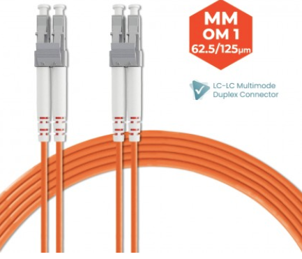 LC-LC 62.5/125 OM1 MULTIMODE DUPLEX FIBER OPTIC PATCH CABLE 3M 10M 15M